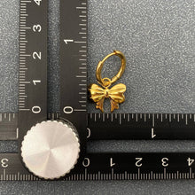 FGS - 18K Gold Plated Stainless Steel Bow Huggie Earrings