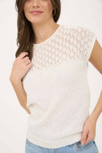Eyelet ivory top