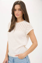 Eyelet ivory top