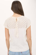 Eyelet ivory top