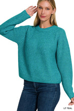 Round Neck Teal Sweater