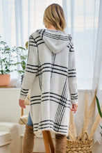 Plaid hooded Cardi Duster