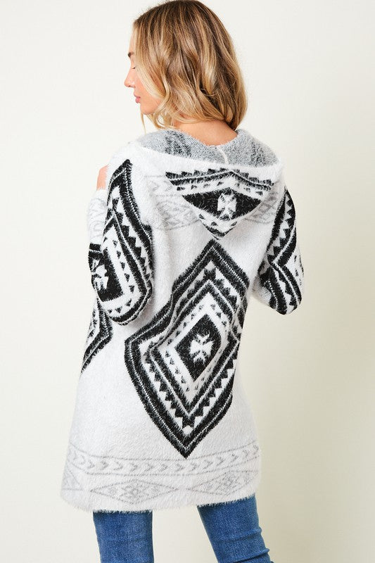 Ivory Black Aztec Sweater