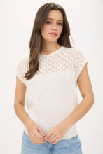 Eyelet ivory top