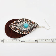 Wood Leather Alloy Earrings Multi-layer Combination: As picture shown