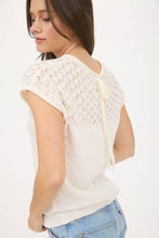 Eyelet ivory top