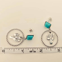 Western Style Cactus Pendant Post Earrings - WJ: Cactus