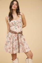 WESTERN PRINT SLEEVELESS MINI DRESS