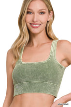 WASHED RIBBED SQUARE NECK WITH BRA PADS