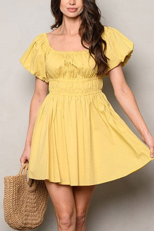 Mustard Mini Dress