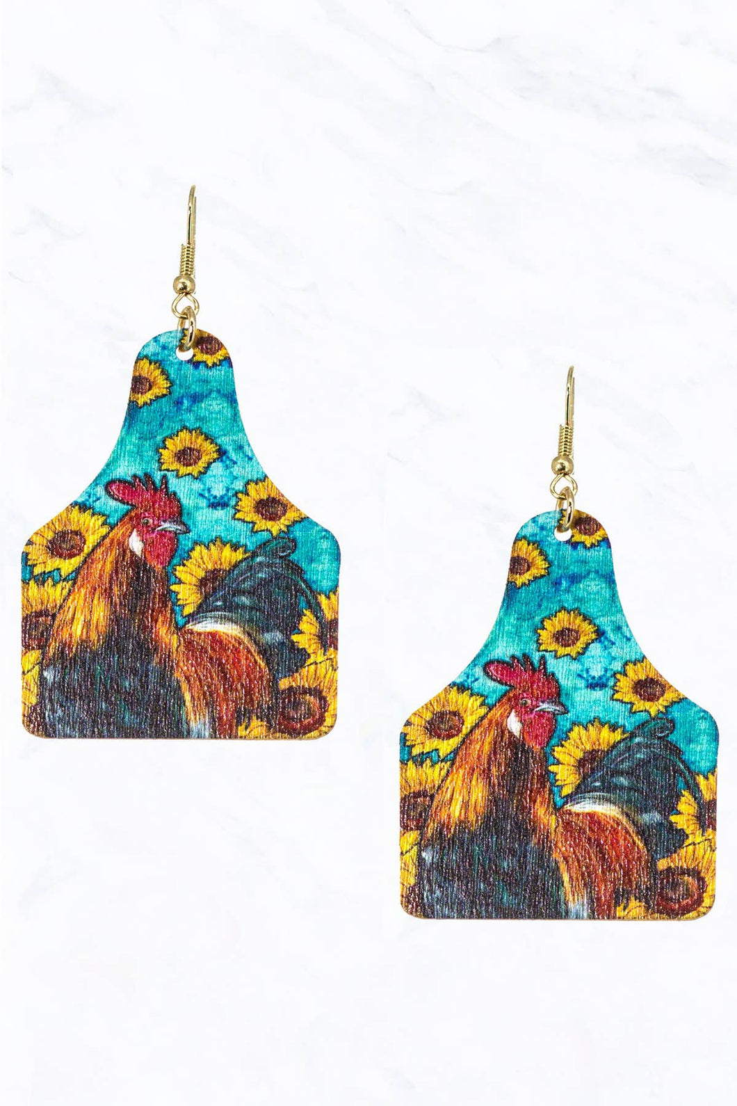 Wooden Western Style Earrings