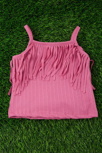 HOT PINK FRINGE TANK