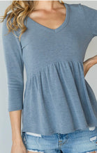 Vintage Blue 3/4 Sleeve top